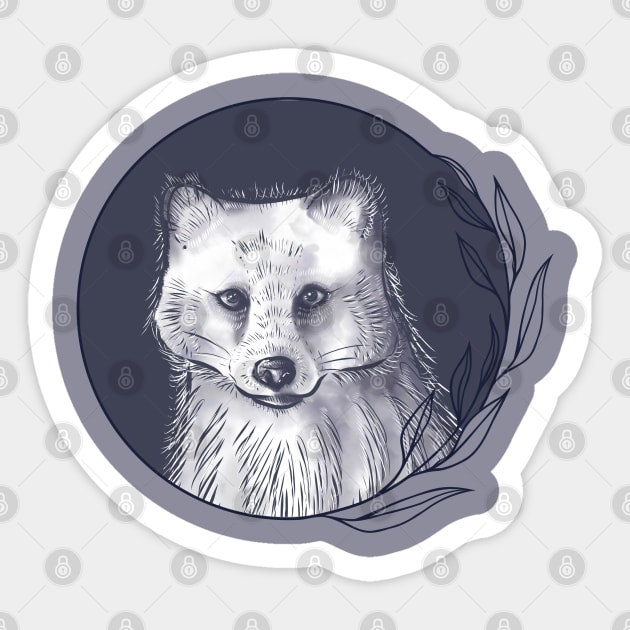 Arctic Fox (Dark) Sticker by MareveDesign